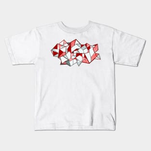 Geometric cool and modern red triangles Kids T-Shirt